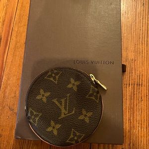 Louis Vuitton round coin purse with box